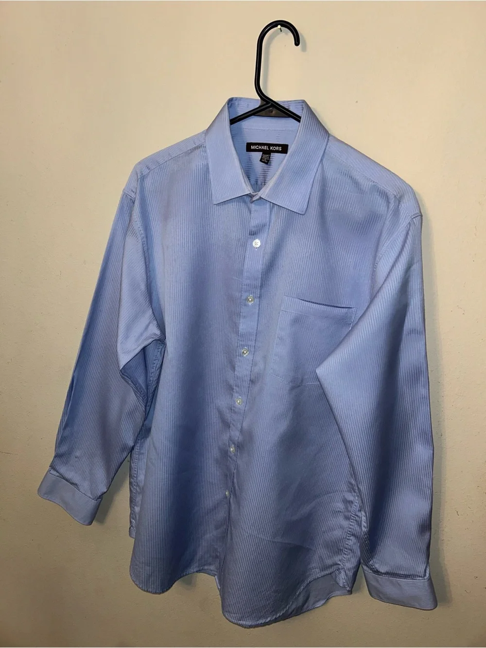 Michael Kors Light Blue Pinstripe Men's Dress Shirt - Picture 1 of 3